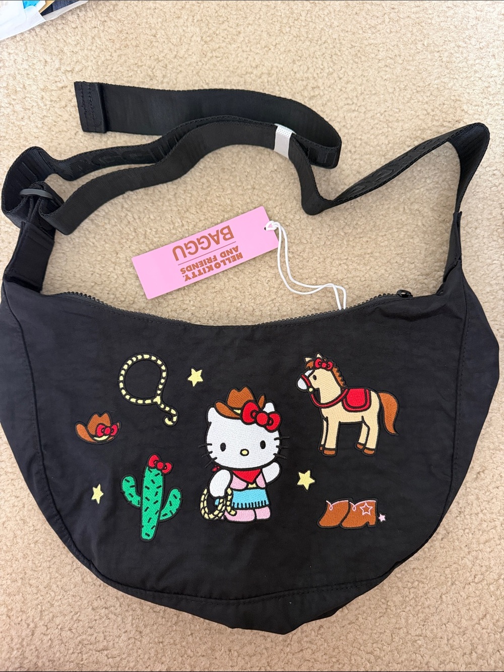 Hello kitty NWT western medium crescent baggu